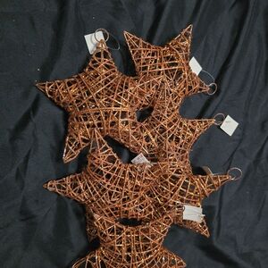 Glittery Star Ornaments - Orange